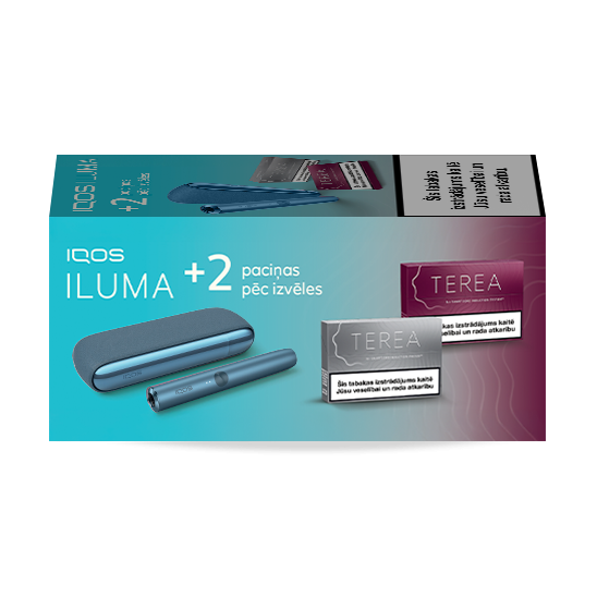 IQOS ILUMA Azure Blue un 2 TEREA paciņas