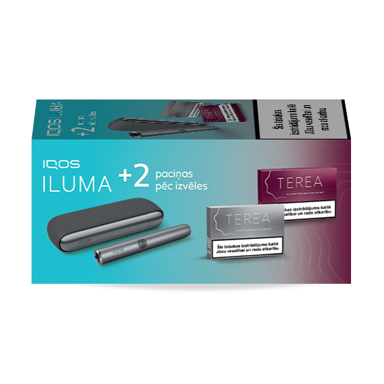 IQOS ILUMA Pebble Grey un 2 TEREA paciņas