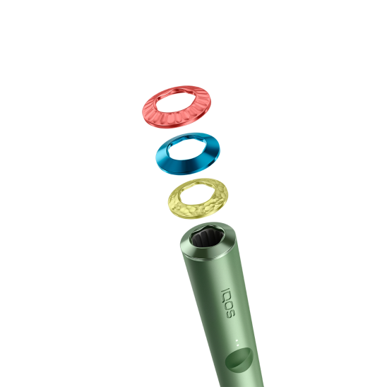 IQOS ILUMA 3 “Premium” gredzenu komplekts Emanate krāsā ar IQOS ILUMA ierīces turētāju