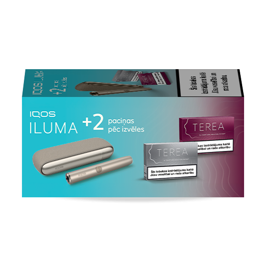 IQOS ILUMA Pebble Beige un 2 TEREA paciņas