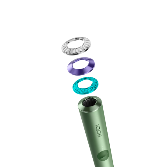 IQOS ILUMA 3 “Premium” gredzenu komplekts Celebrate krāsā ar IQOS ILUMA ierīces turētāju