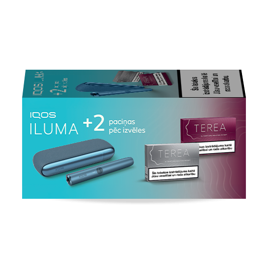 IQOS ILUMA Azure Blue un 2 TEREA paciņas
