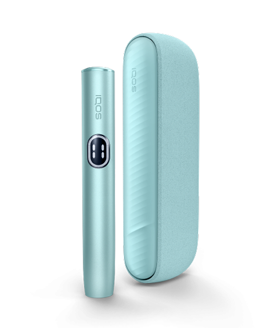 IQOS ILUMA i device in Breeze blue color.